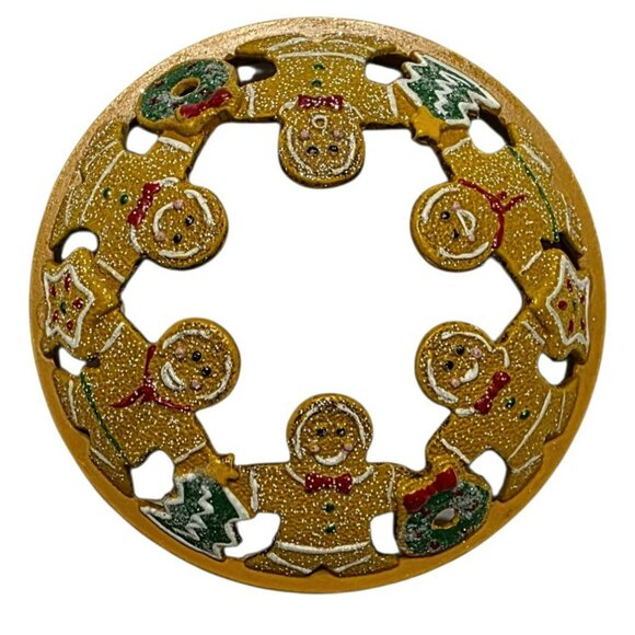 2 Yankee Candle Gingerbread Man Illuma Lid Jar Topper Christmas Sugared Holiday - Picture 3 of 10